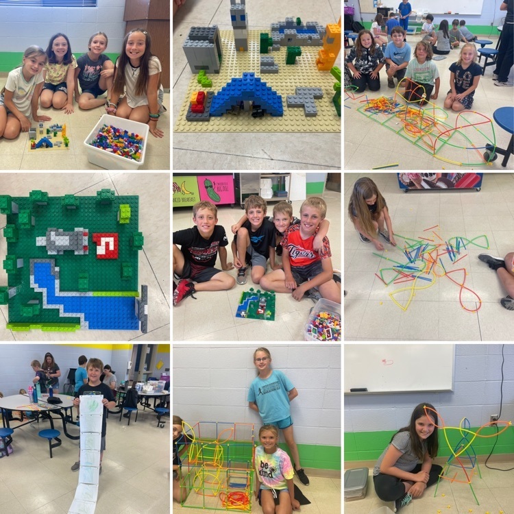 Building natures scapes and animals out of legos, stem straws, Keva blocks or paper