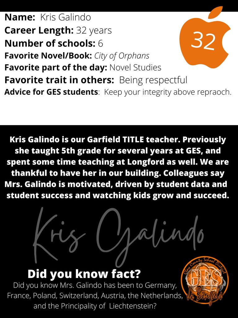 Mrs. Galindo's info.
