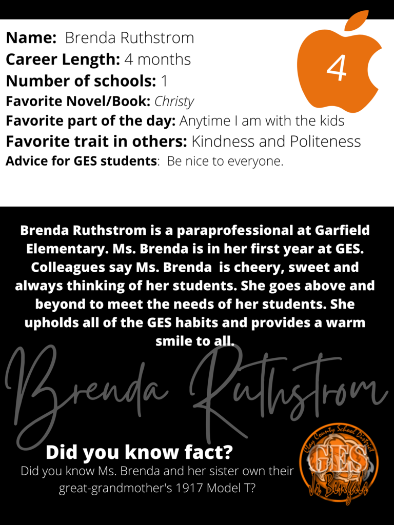 Ms. Brenda's info.