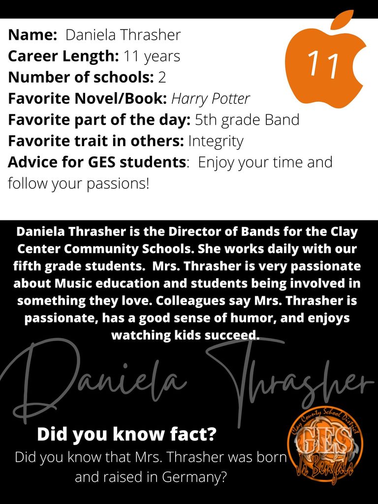Mrs. Thrasher's Information