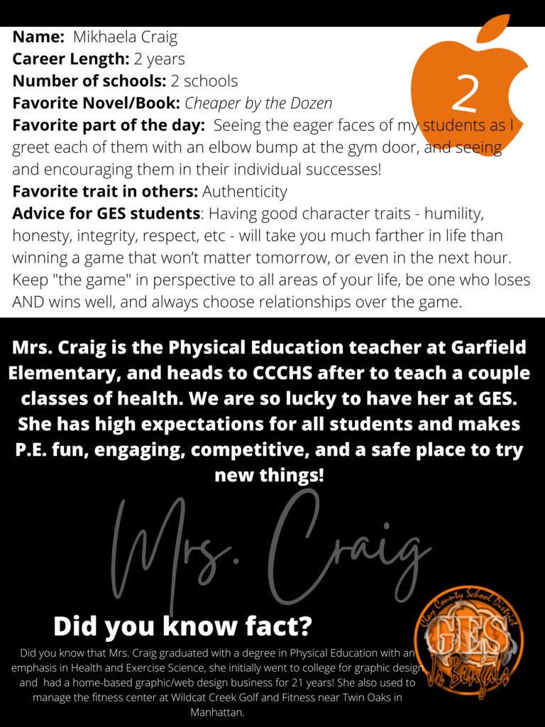 Mrs. Craig's info.